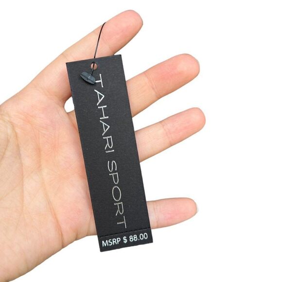 NWT Tahari Sport Gray Long Sleeve Front Twist Active Workout Top Size Small - Picture 5 of 8